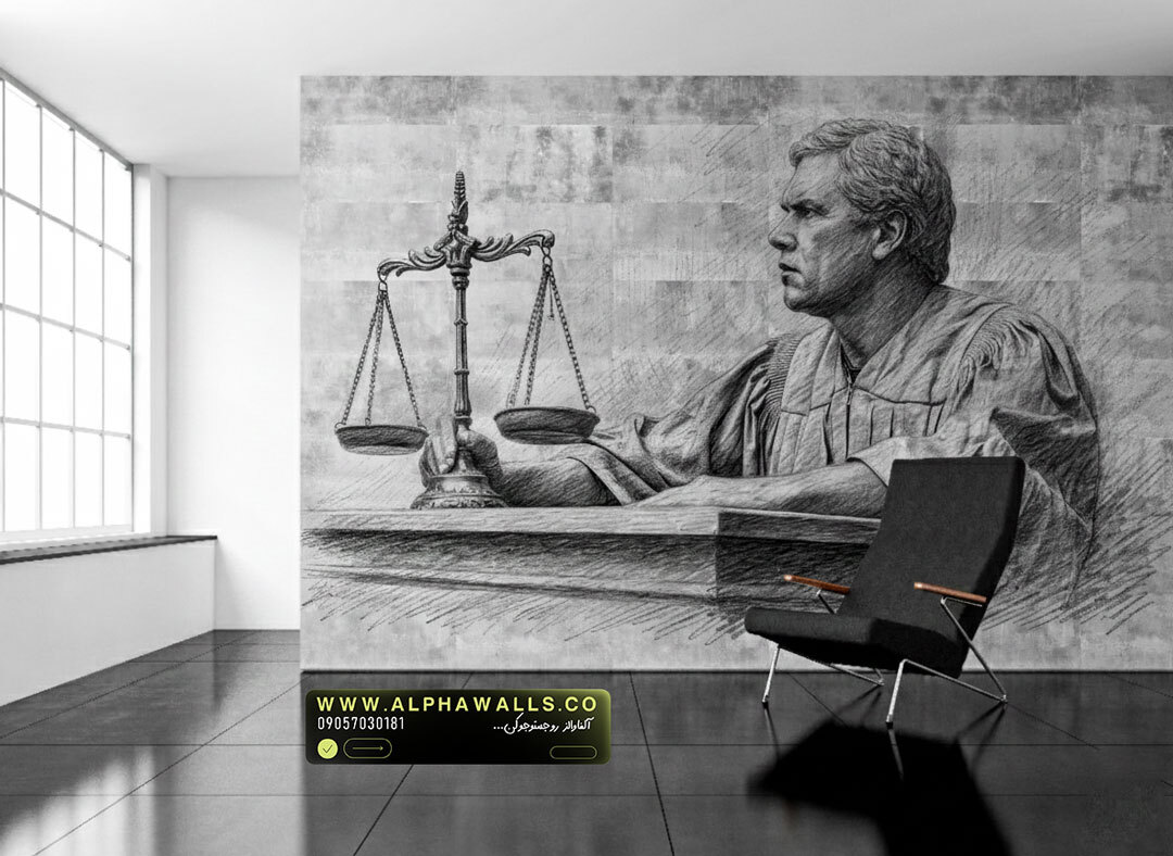  پوستر دیواری طرح قاضی و ترازو عدالت 