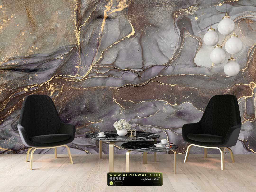 کاغذ دیواری مدرن طرح سنگ