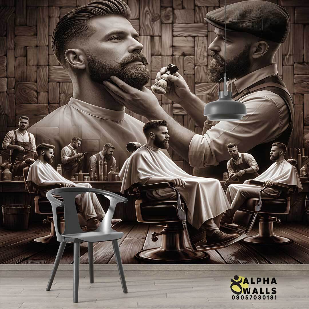  پوستر دیواری آرایشگاه مردانه کلاسیک باربرشاپ | Classic Vintage Barbershop Wall Poster 