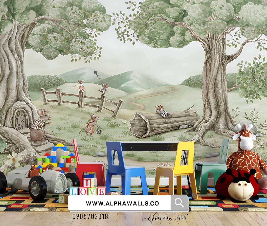  پوستر دیواری طرح خانواده موش ها 