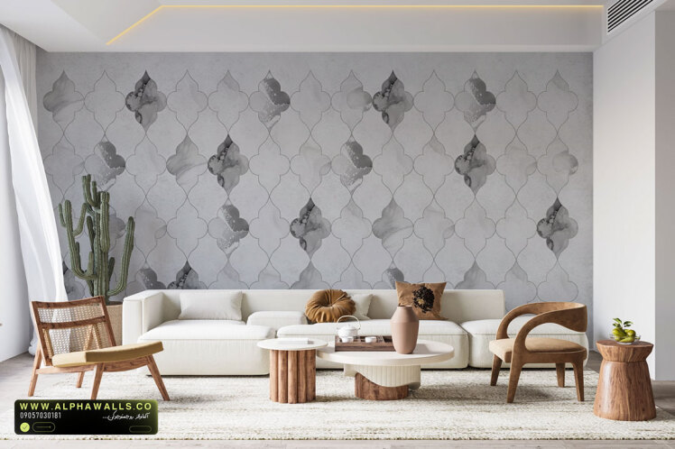 پوستر دیواری هندسی طوسی مدرن B900