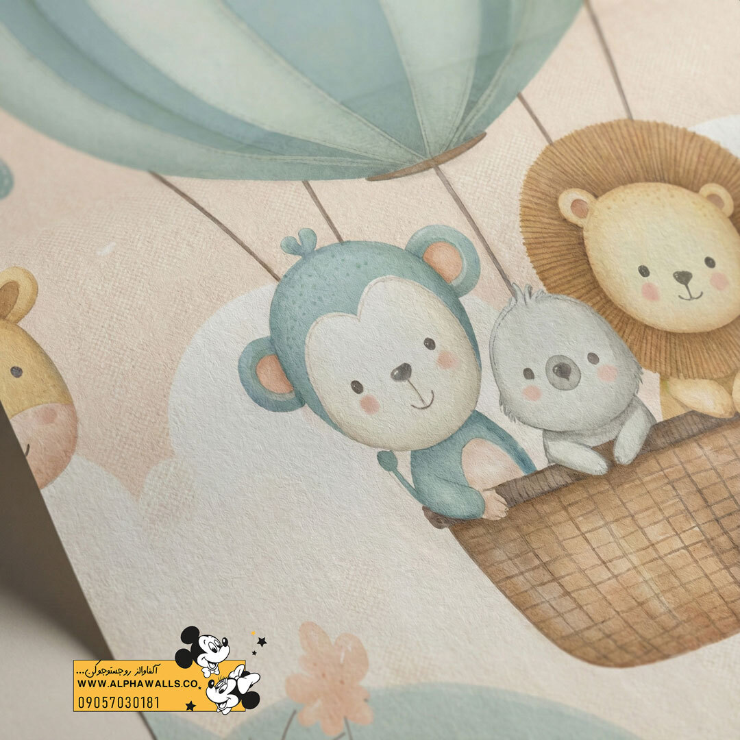  پوستر دیواری کودک طرح بالن حیوانات دوست‌داشتنی 
