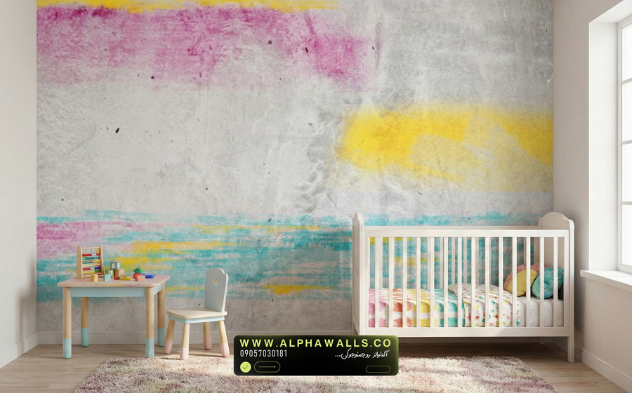 پوستر دیواری کودکانه طرح نقاشی انتزاعی رنگی