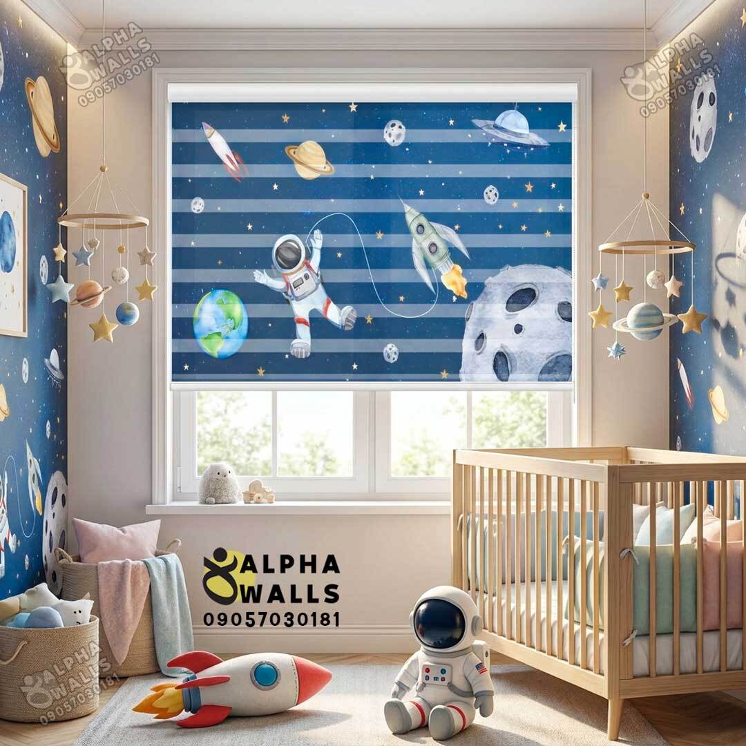 پرده زبرا کودک طرح گلکسی Galaxy