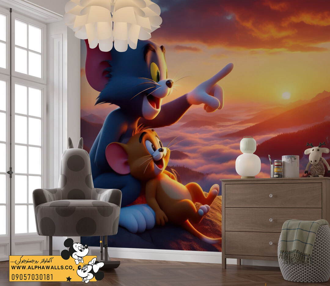  پوستر دیواری کودک طرح تام و جری 