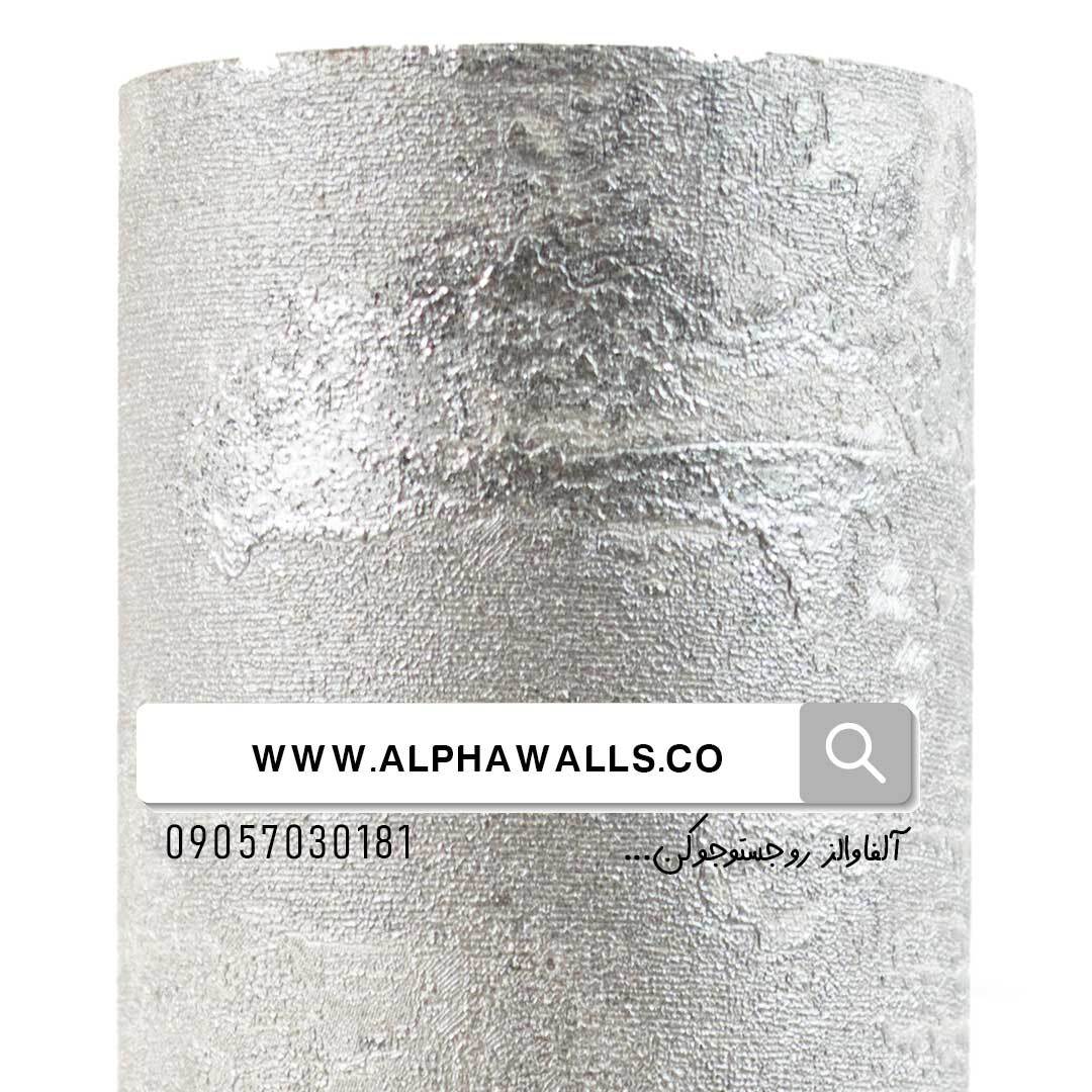  کاغذ دیواری مدرن طوسی روشن شاین دار کد 98504 
