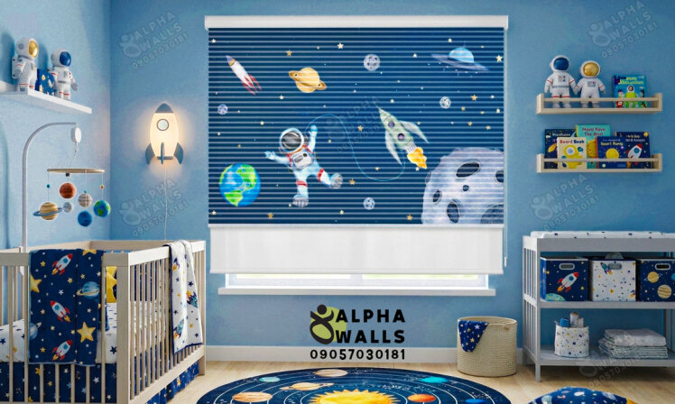 پرده زبرا کودک طرح گلکسی Galaxy