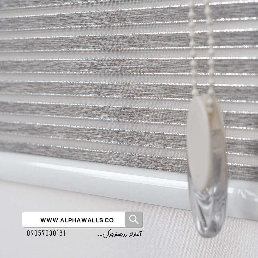 پرده دومکانیزم زبرا طوسی ساده مدل PD100 | آلفا والز