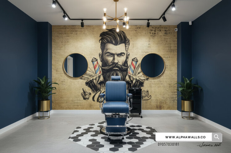 پوستر دیواری آرایشگاه مردانه طرح چهره کلاسیک