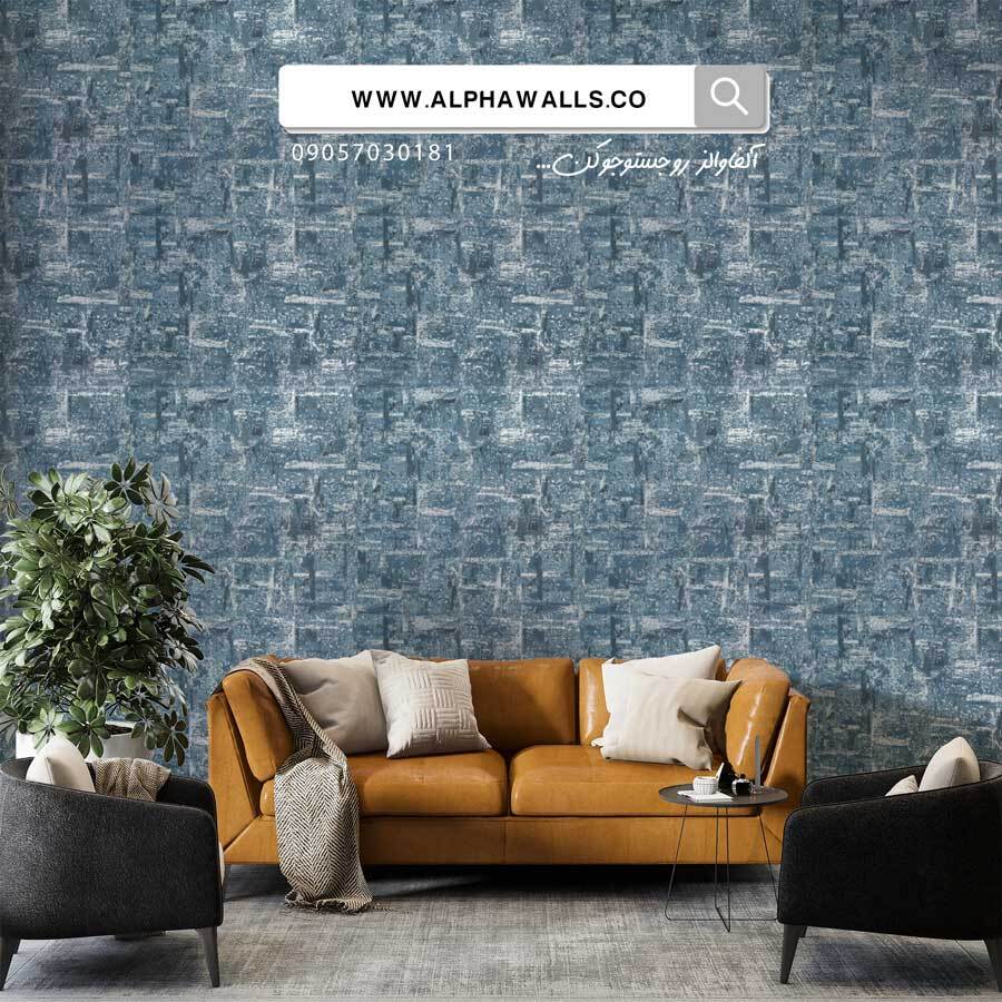  کاغذ دیواری آبی نقره ای 