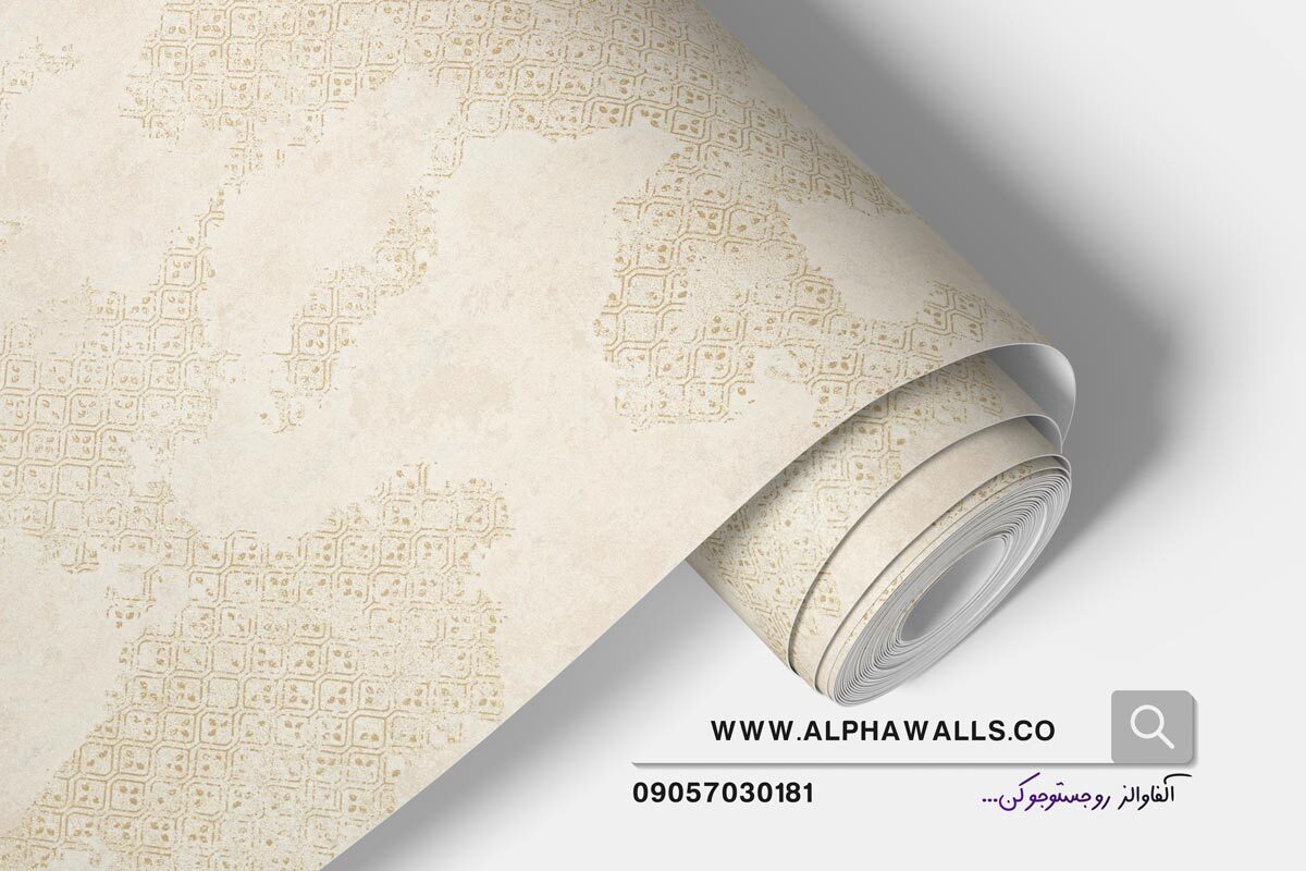  کاغذ دیواری پتینه مدرن طلایی کد 548 