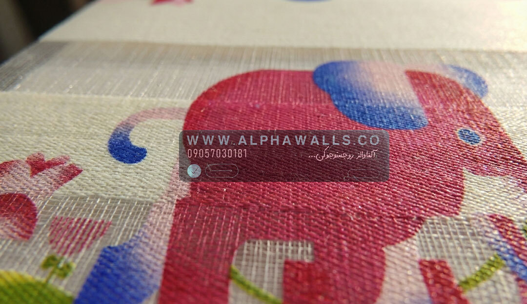  پرده زبرا اتاق کودک طرح فیل فانتزی با رنگ‌های شاد ملایم 