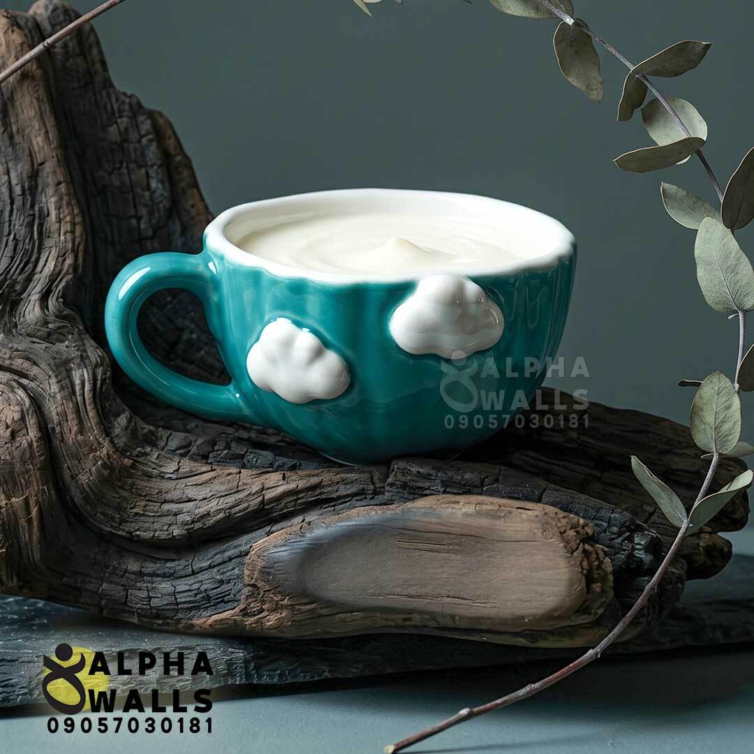  ماگ و فنجان لته خوری مدل Turquoise cloud 