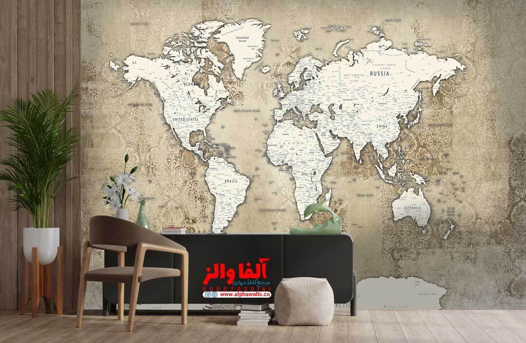  پوستر دیواری نقشه جهان شیک 