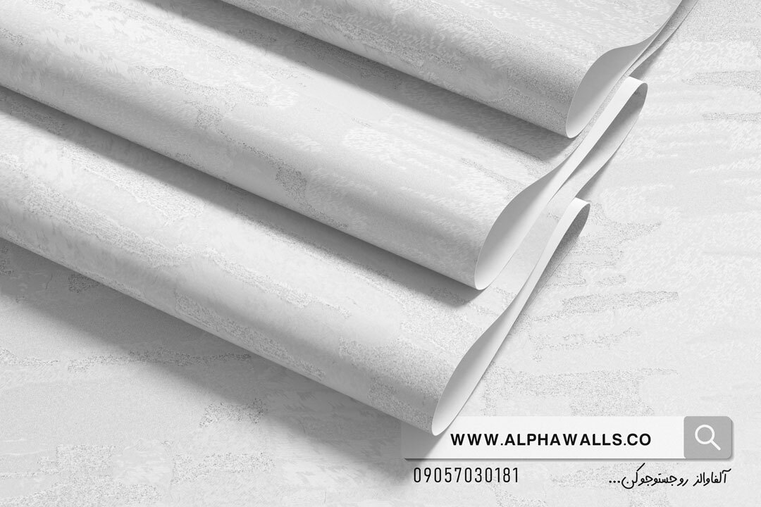  کاغذ دیواری سفید طرح ساده شاین دار 6550 