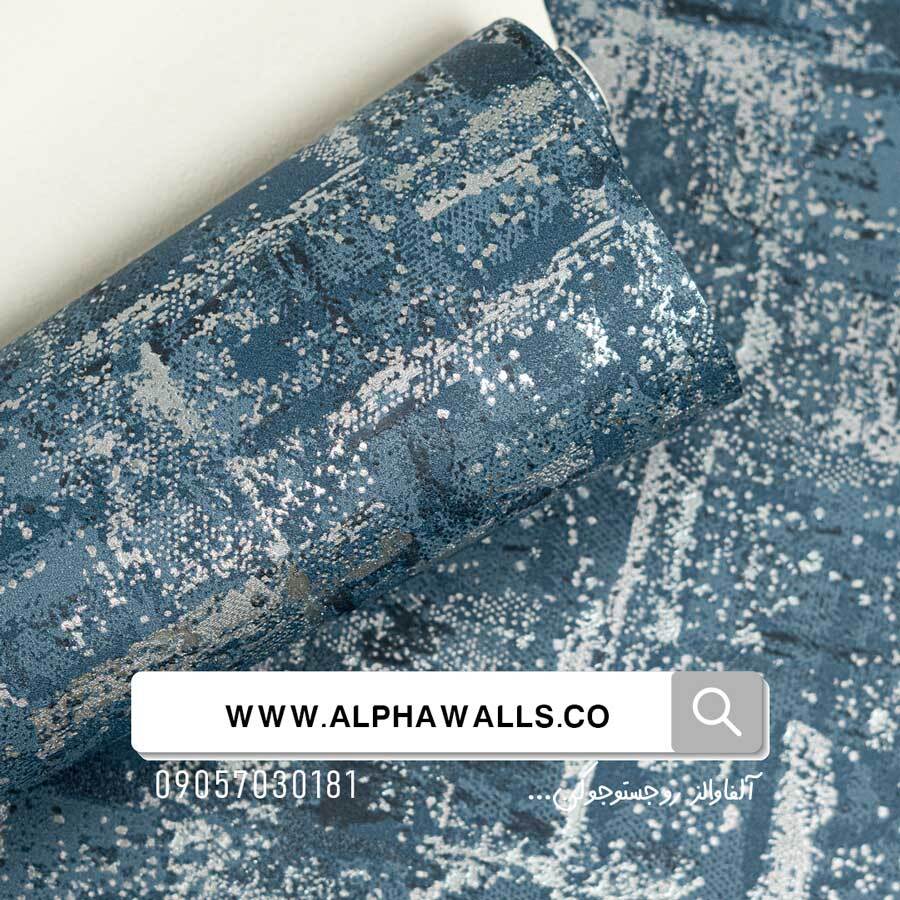  کاغذ دیواری آبی نقره ای طرح اسپرت کد51107 