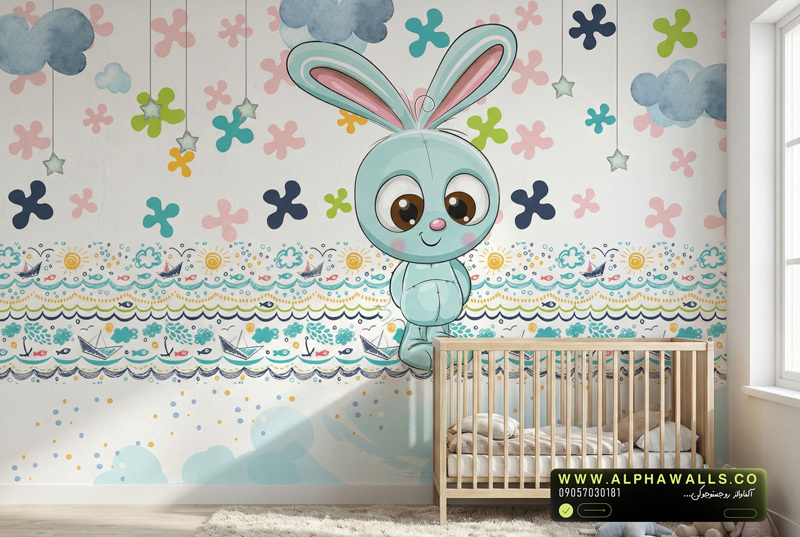 پوستر دیواری کودکانه طرح خرگوش فانتزی