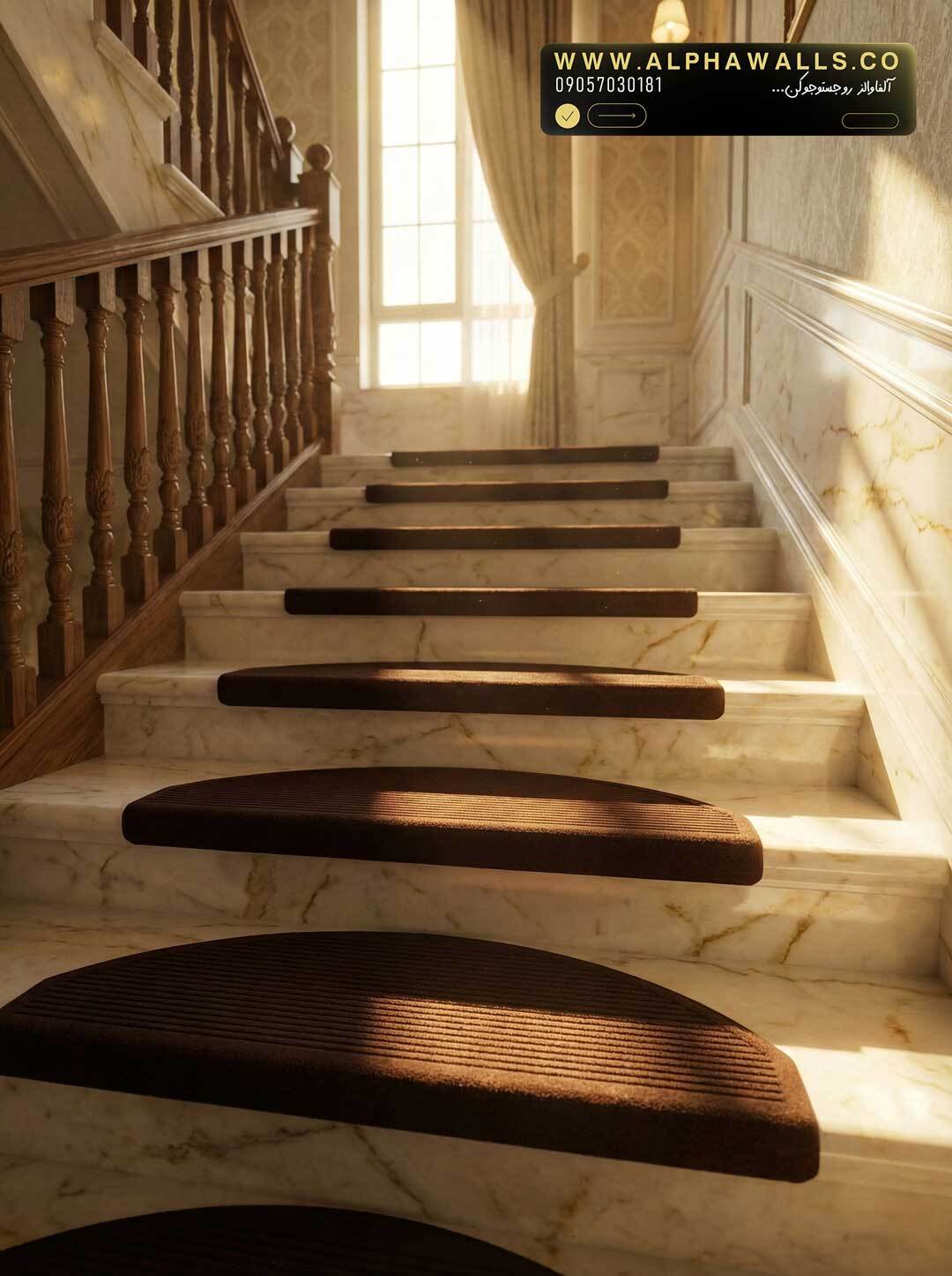  روپله ای موکتی نیم دایره قهوه ای 