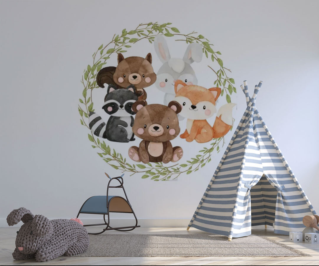  پوستر دیواری کودکانه طرح حیوانات جنگلی فانتزی 