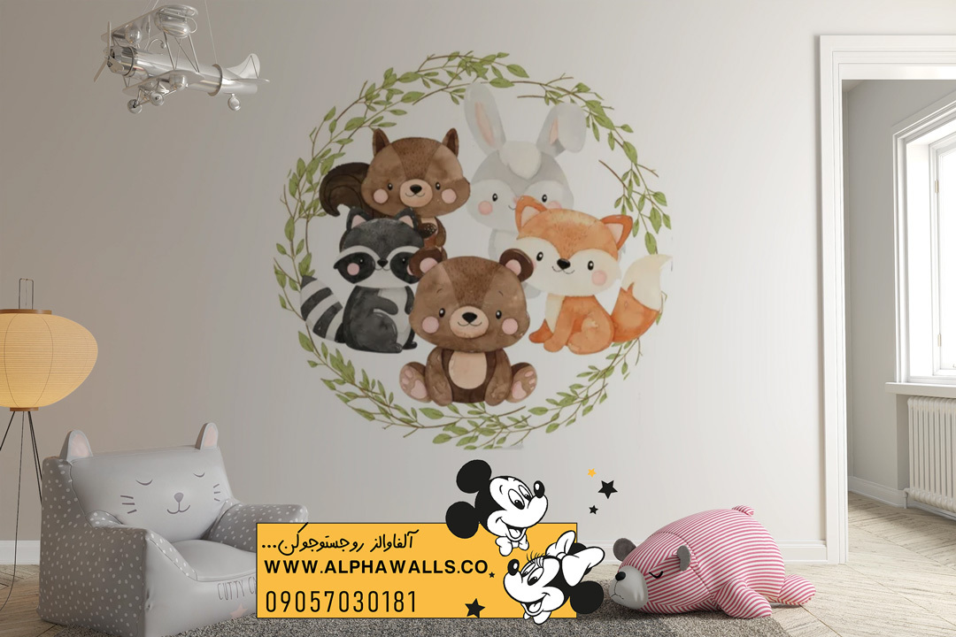  پوستر دیواری کودکانه طرح حیوانات جنگلی فانتزی 