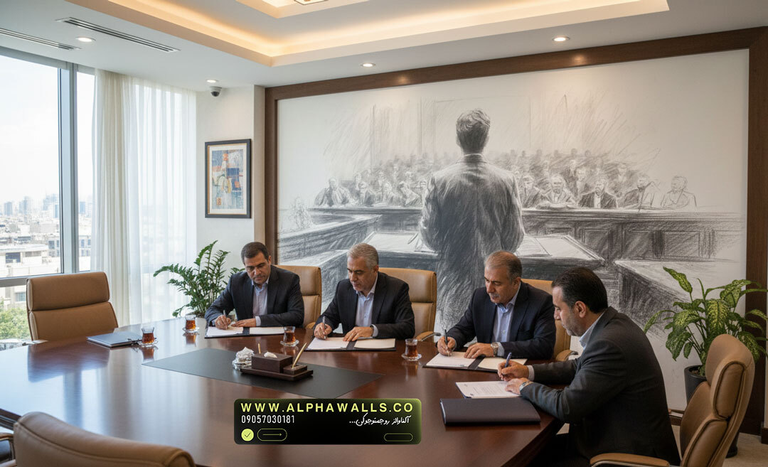 پوستر دیواری طرح دادگاه و جلسه رسمی