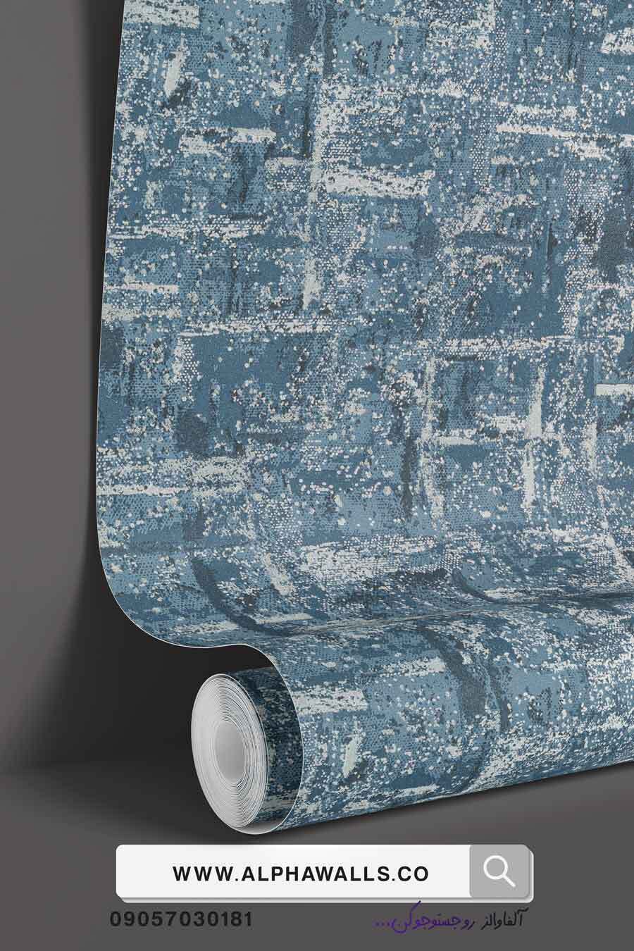  کاغذ دیواری آبی نقره ای طرح اسپرت کد51107 