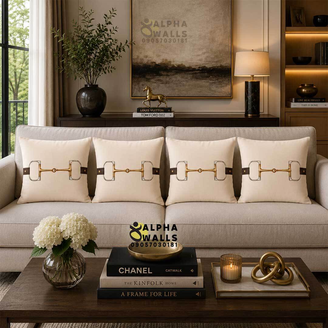  کاور کوسن مخمل کرم طرح دهنه اسب Golden Horse Bit Cream 