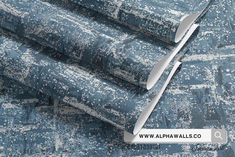  کاغذ دیواری آبی نقره ای طرح اسپرت کد51107 