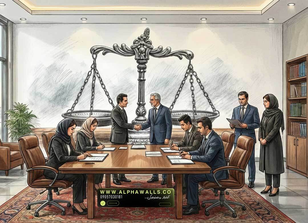  پوستر دیواری ترازوی عدالت مخصوص دفاتر حقوقی 