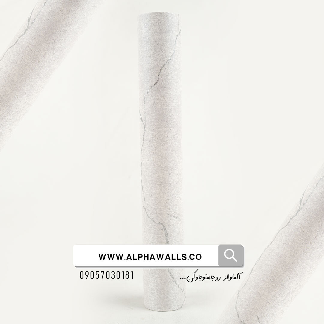  کاغذ دیواری طوسی روشن رگه نقره ای کد 1091 