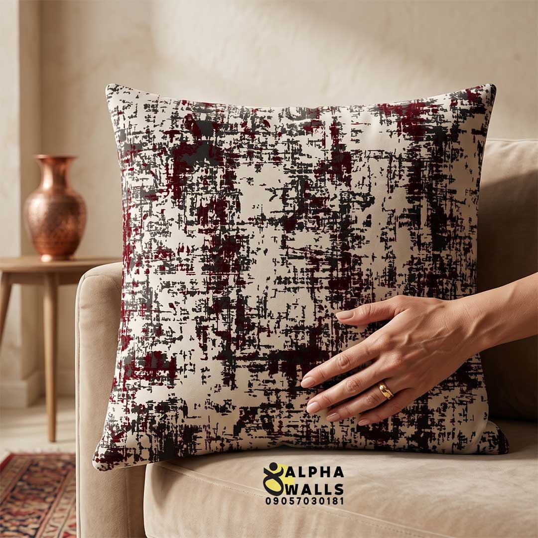  روکش کوسن مخمل طرح انتزاعی | Modern Distressed Abstract 