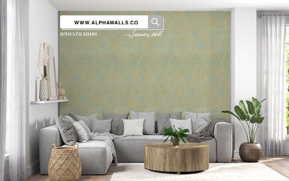  کاغذ دیواری سبز فیروزه ای و طلایی پتینه 51107 