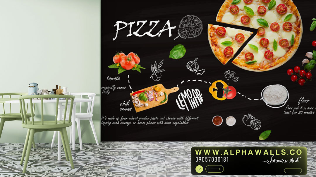 پوستر دیواری فست فود طرح پیتزا مدل Pizza Time