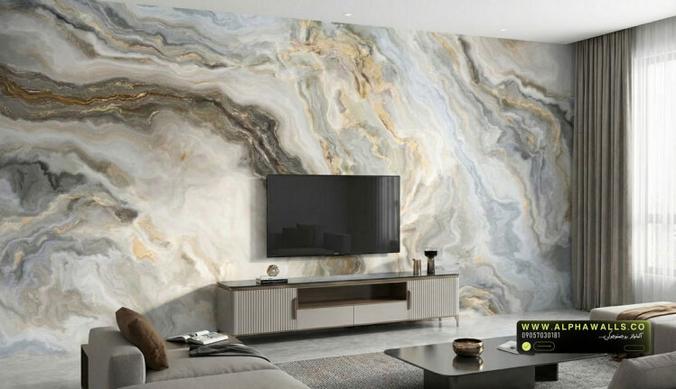 پوستر دیواری سنگ اونیکس لوکس | مناسب دیوار TV و پذیرایی مدرن