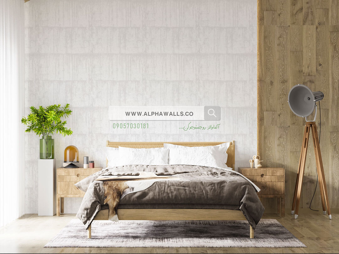  کاغذ دیواری سفید طرح مدرن 6025 