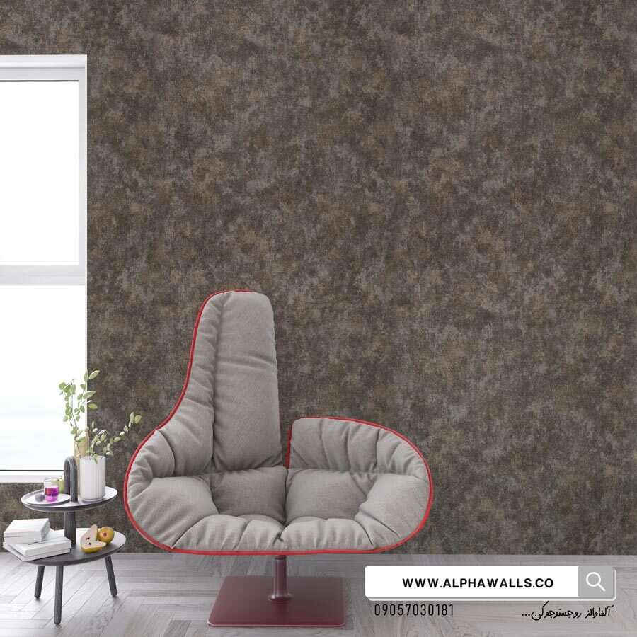  کاغذ دیواری شیک پتینه قهوه ای و شاین طلایی کد 508 
