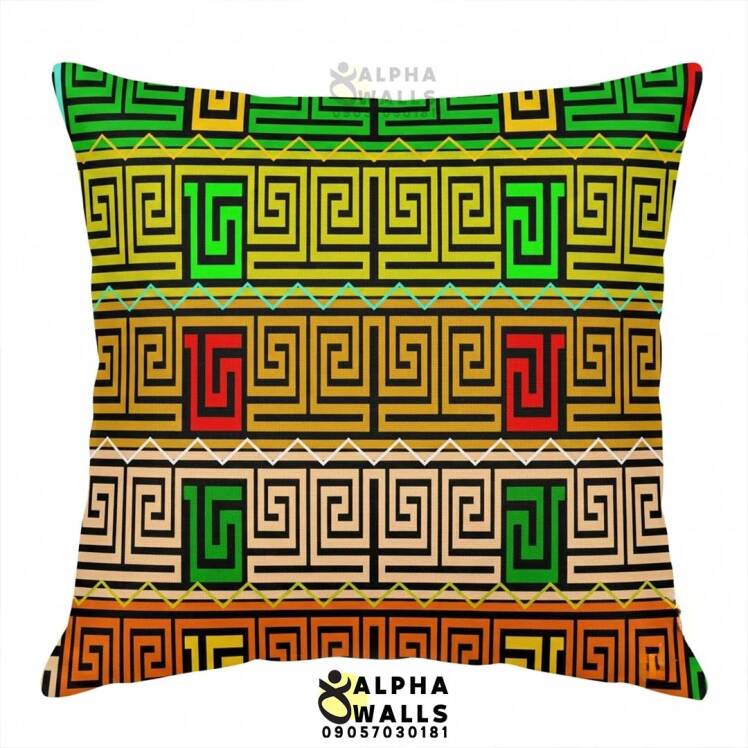 روکش کوسن مخمل طرح هندسی رنگارنگ سنتی مدل Tribal Maze